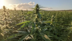 Field of hemp plants